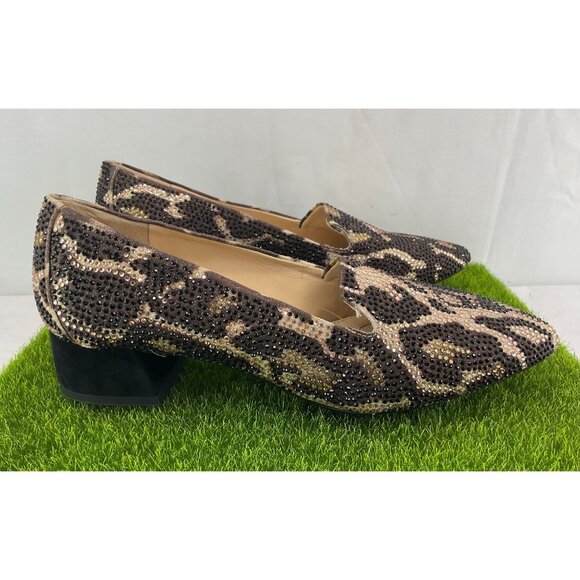NEW Alex Marie Womens Leopard Print Embellished Loafers Size 5.5 Medium Heel - Picture 3 of 7